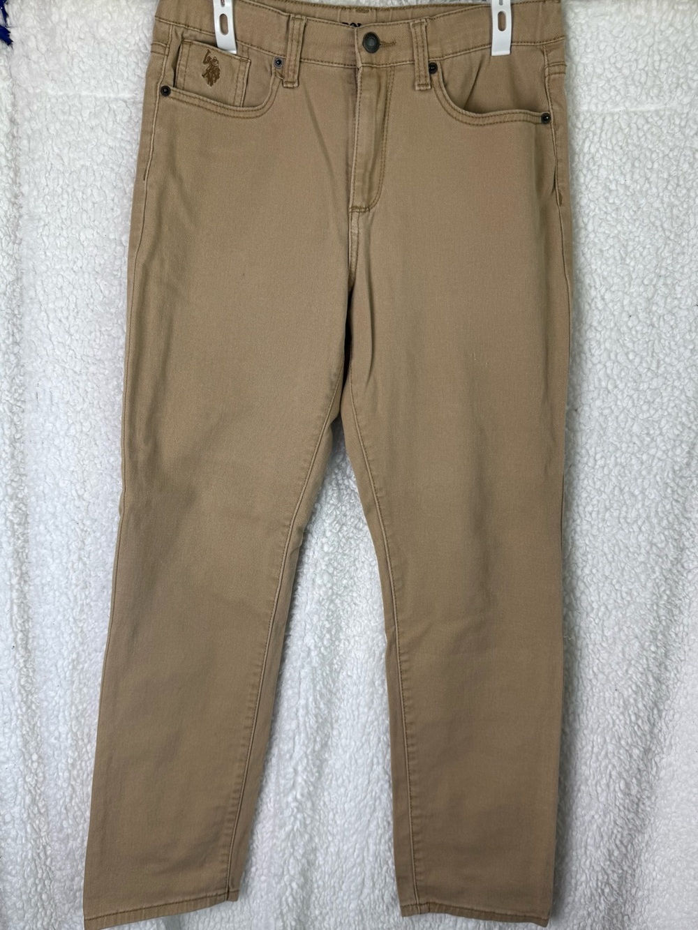 Youth US Polo Assn Tan Jeans - Classic Straight Fit Sz 16 Adjustable Waist